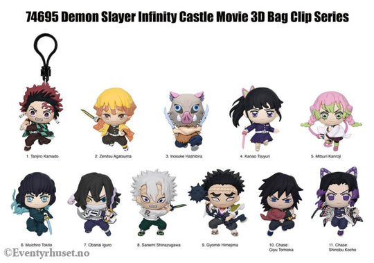Demon Slayer 3D Foam Bag Clips Infinity Castle Serie 1 Display (24) Fashion & Accessories