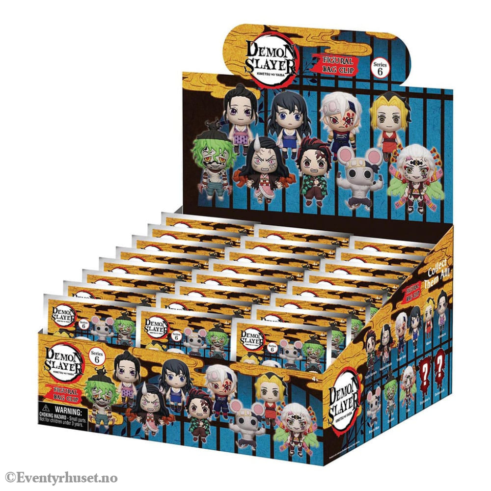 Demon Slayer: Kimetsu no Yaiba 3D PVC Bag Clips Series 6 Display (24) Fashion & Accessories
