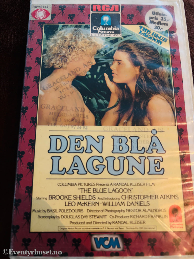 Den Blå Lagune. VHS Big Box.