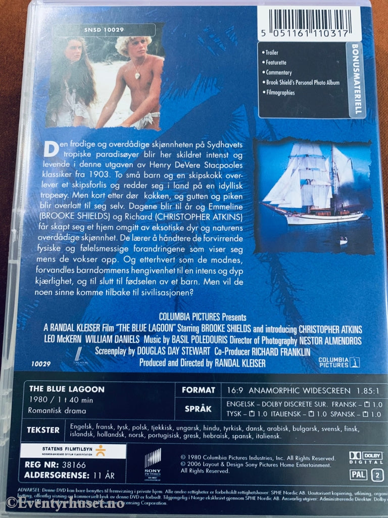 Den Blå Lagunen. 1980. Dvd. Dvd