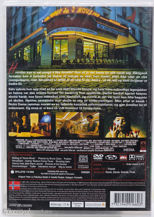 Den fabelaktige Amélie fra Montmartre (2001). DVD. Ny i plast!