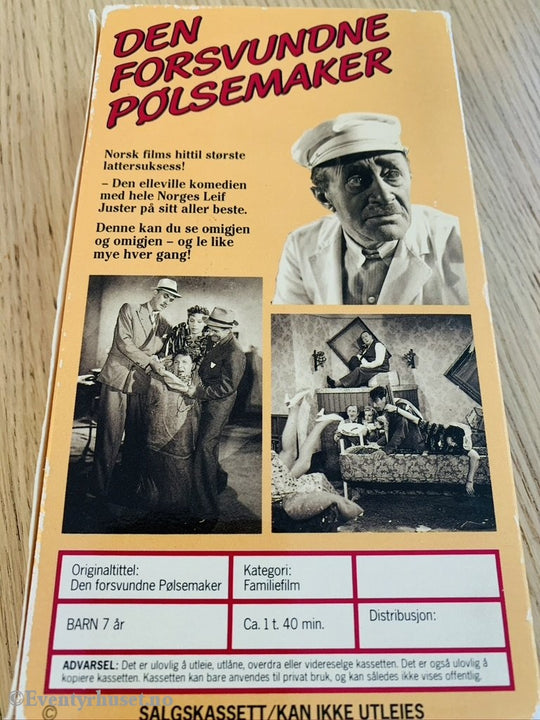 Den Forsvundne Pølsemaker. Vhs Slipcase.