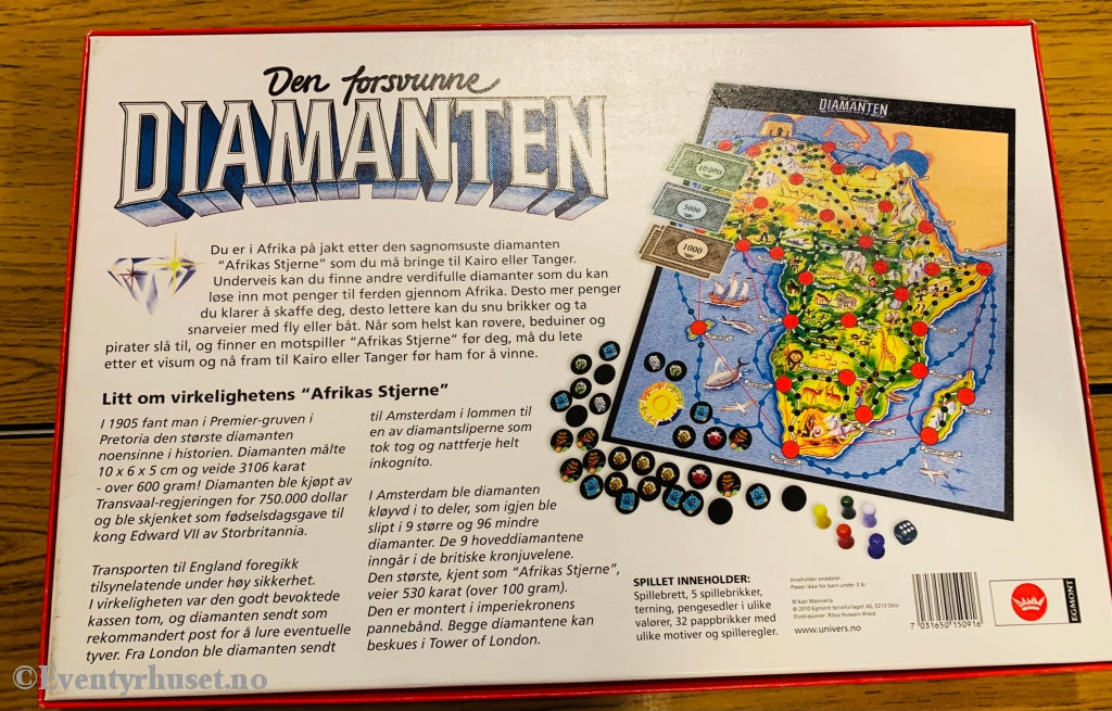 Den Forsvunnede Diamanten. Brettspill. Brettspill