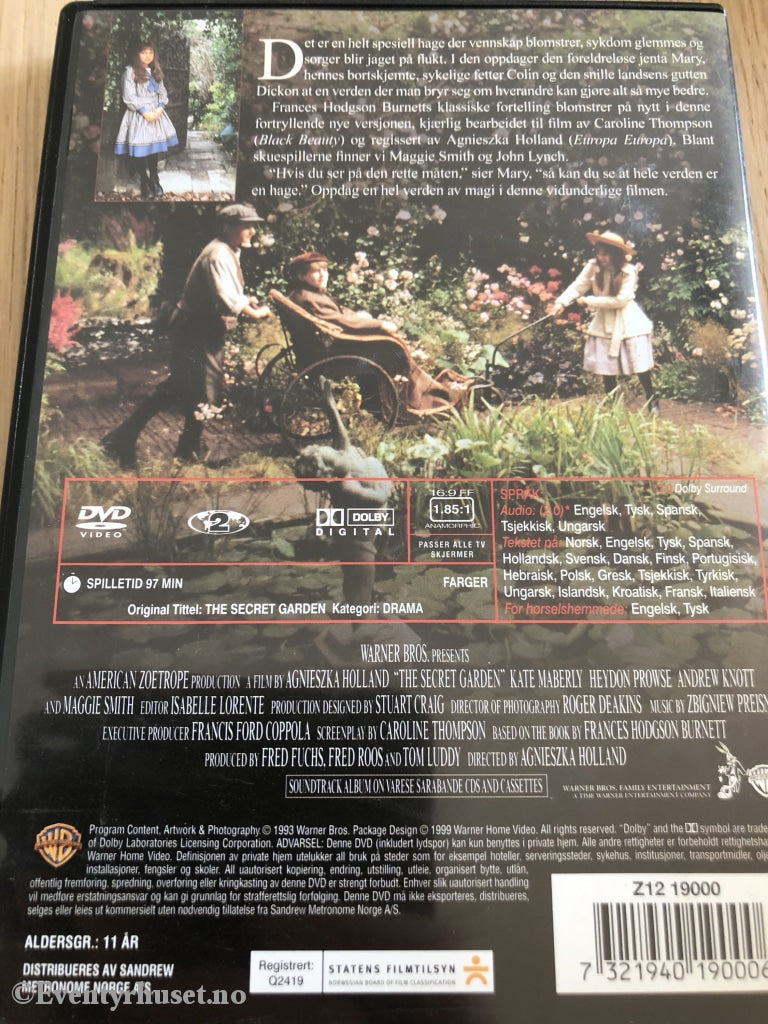 Den Hemmelige Hagen. 1993. Dvd. Dvd