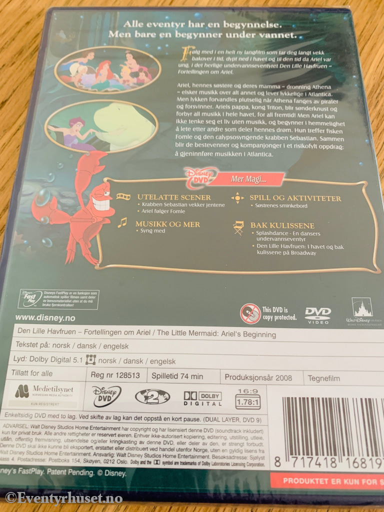 Den lille havfruen – Fortellingen om Ariel . 2008 . DVD. Ny i plast!