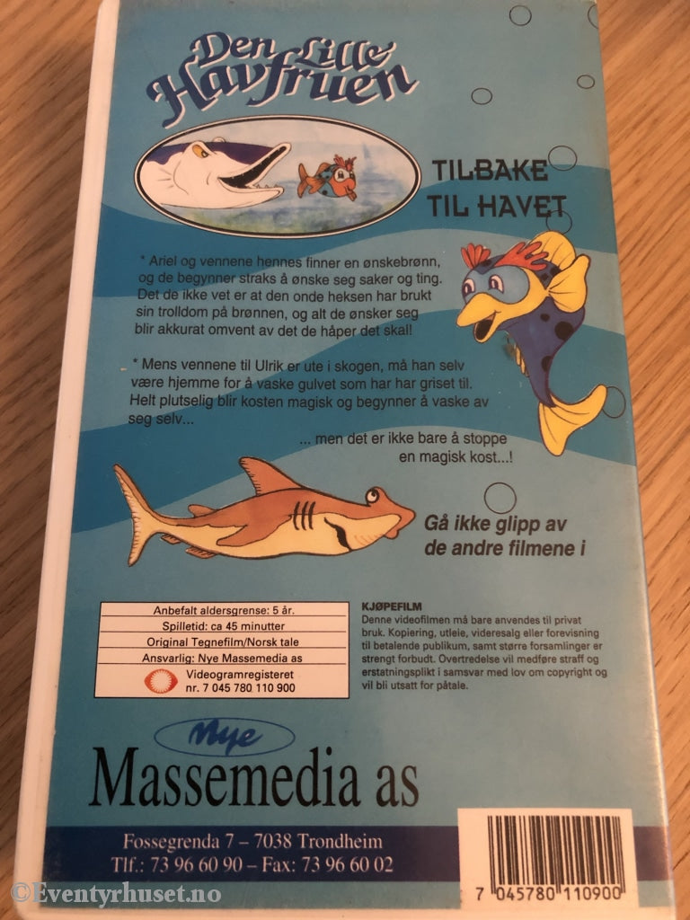 Den Lille Havfruen. Tilbake Til Havet. Vhs. Vhs