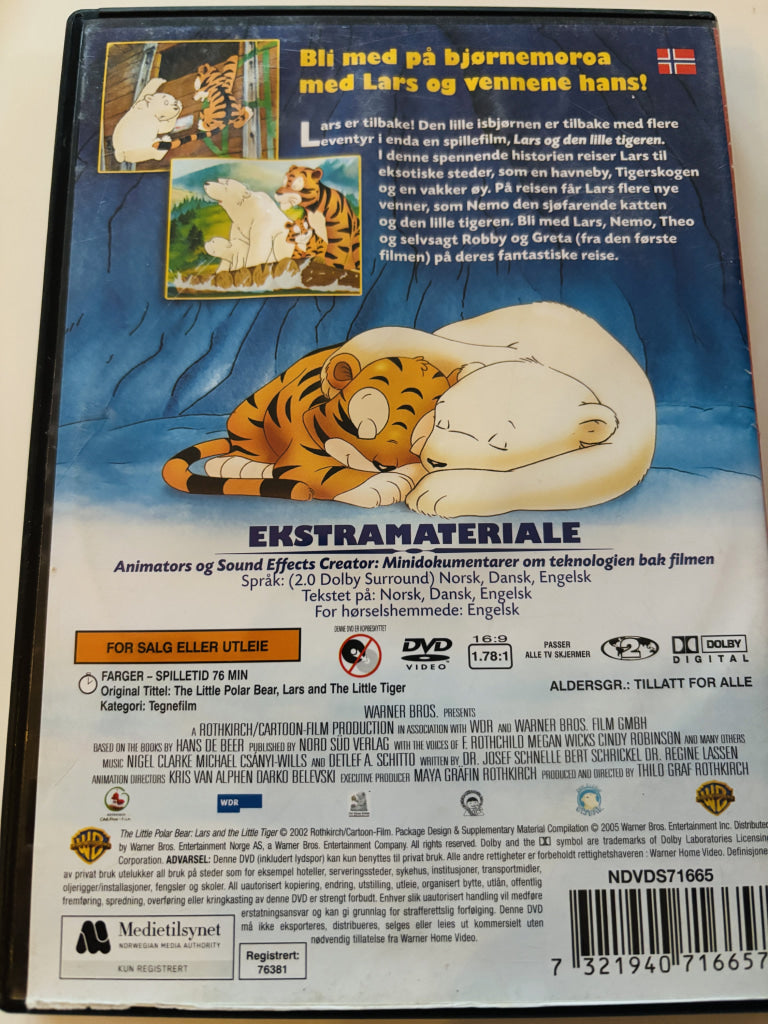 Den lille isbjørnen: Lars og den lille tigeren. DVD.