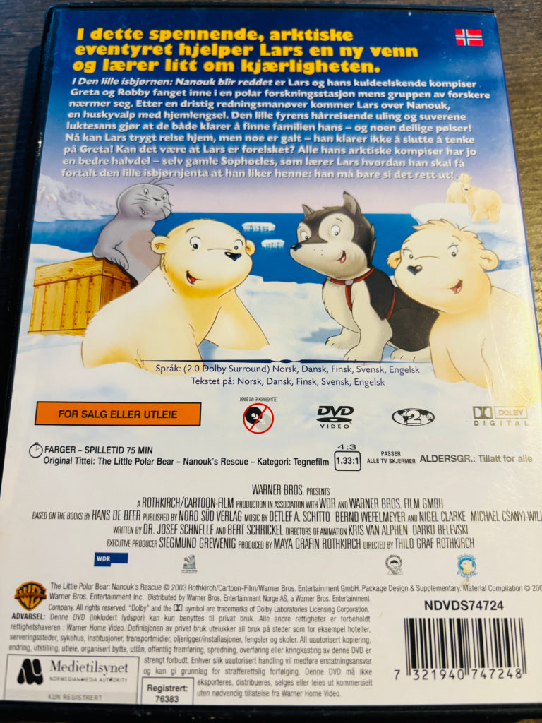 Den lille isbjørnen – Nanouk blir reddet. DVD.