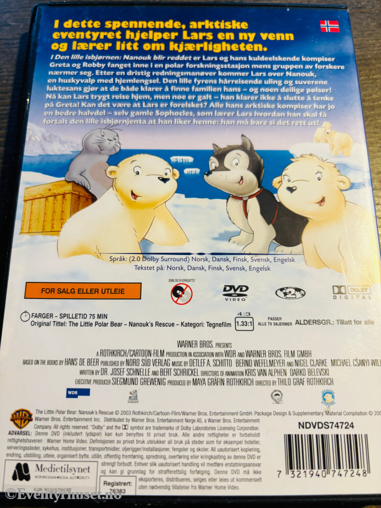 Den lille isbjørnen – Nanouk blir reddet. DVD.