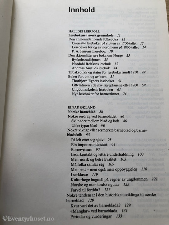 Den Norske Barnelitteraturen Gjennom 200 År. 1981. Faktabok