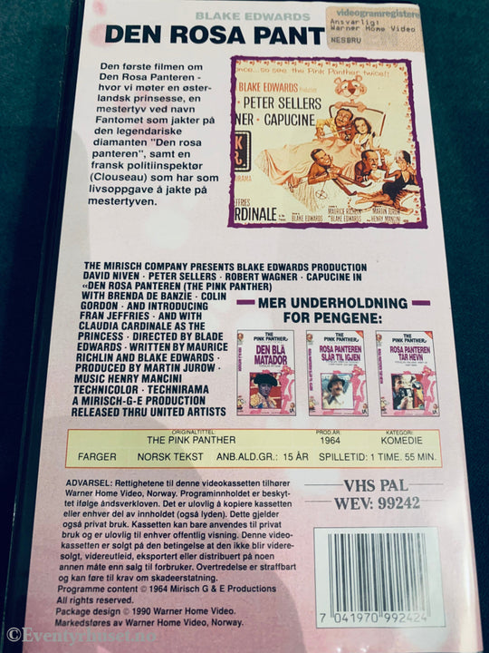 Den Rosa Panteren. 1964. Vhs. Vhs