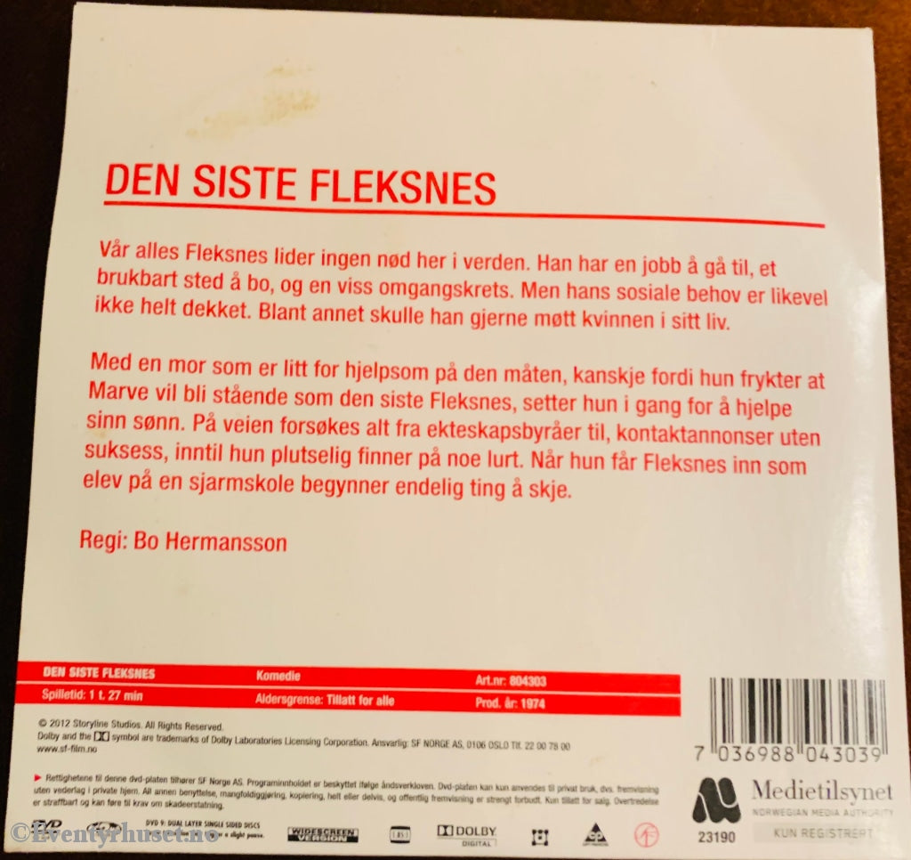 Den Siste Fleksnes. 1974. Dvd Slipcase.