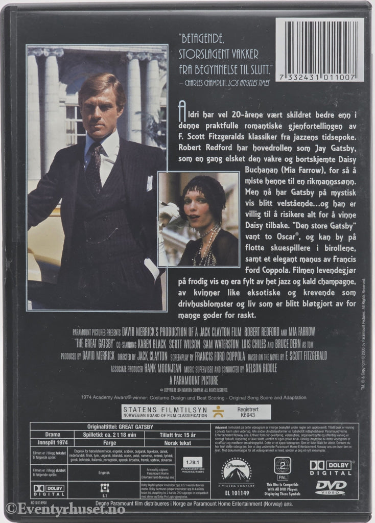 Den store Gatsby. 1974. DVD.