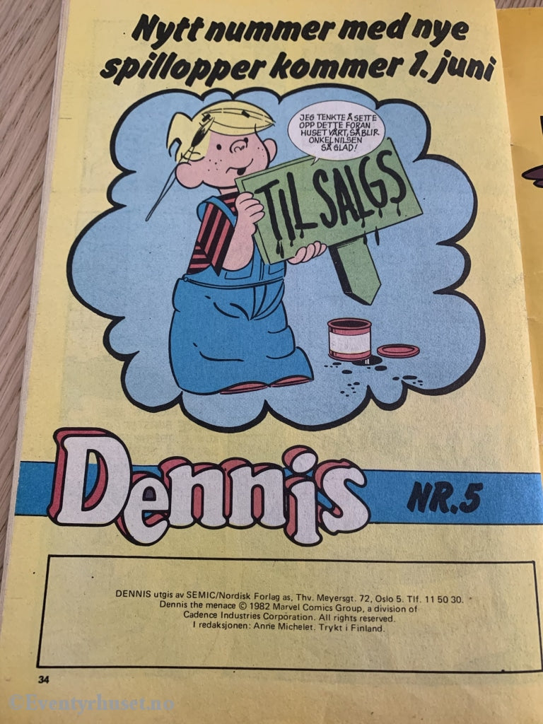 Dennis. 4/1982. Tegneserieblad