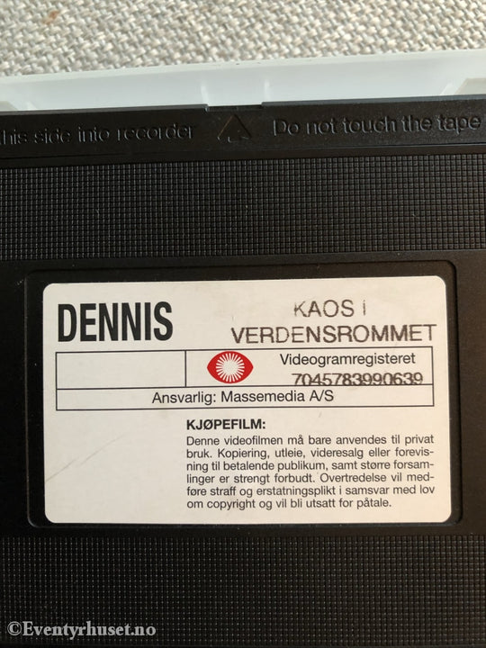 Dennis & Co. 1991. Kaos I Verdensrommet. Vhs. Vhs