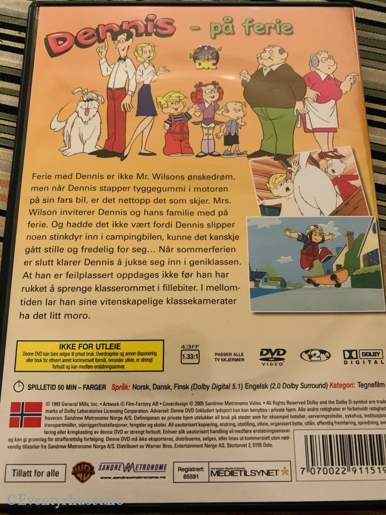 Dennis - På Ferie. 1993. Dvd. Dvd