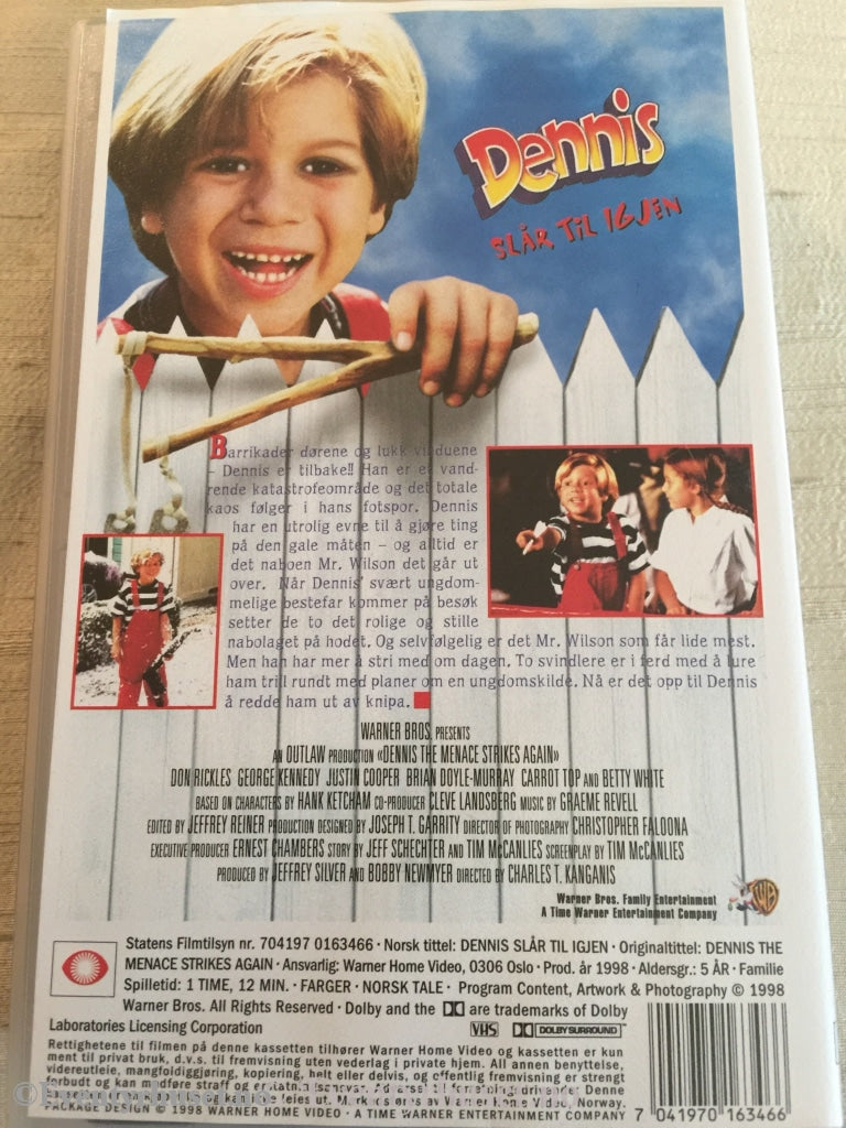 Dennis Slår Til Igjen. 1998. Vhs. Vhs