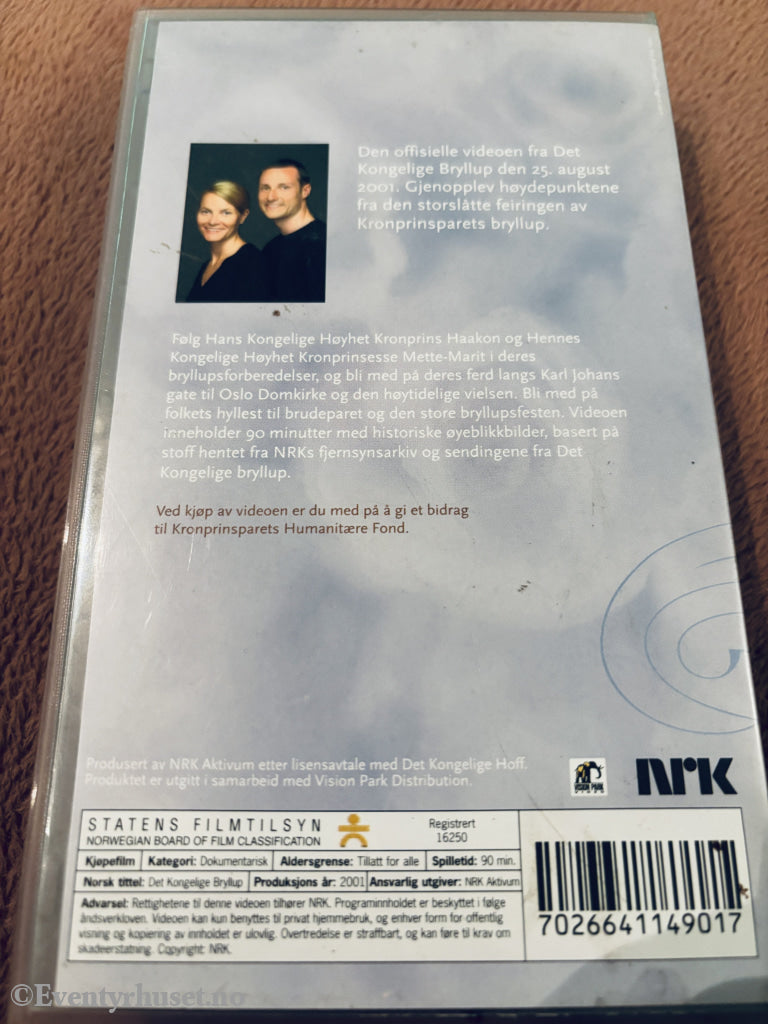 Det Kongelige Bryllup 25. august 2001. VHS.