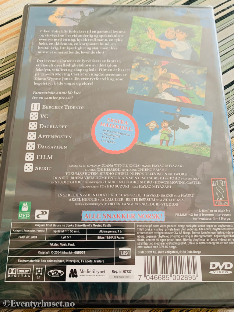 Det Levende Slottet. Av Hayao Miyazaki. 2004. Dvd. Ny I Plast! Dvd