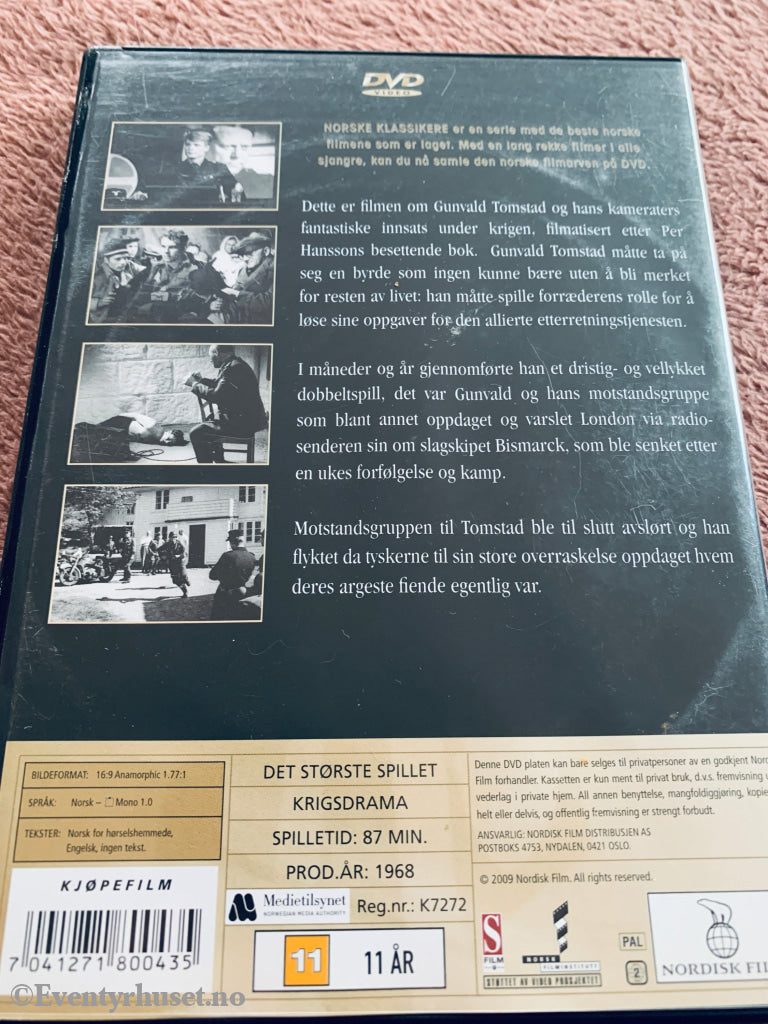 Det største spillet (1967). Norske klassikere. DVD.