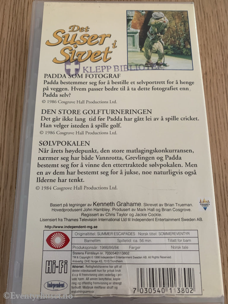 Det Suser I Sivet. Sommereventyr. 1984/86. Vhs. Vhs