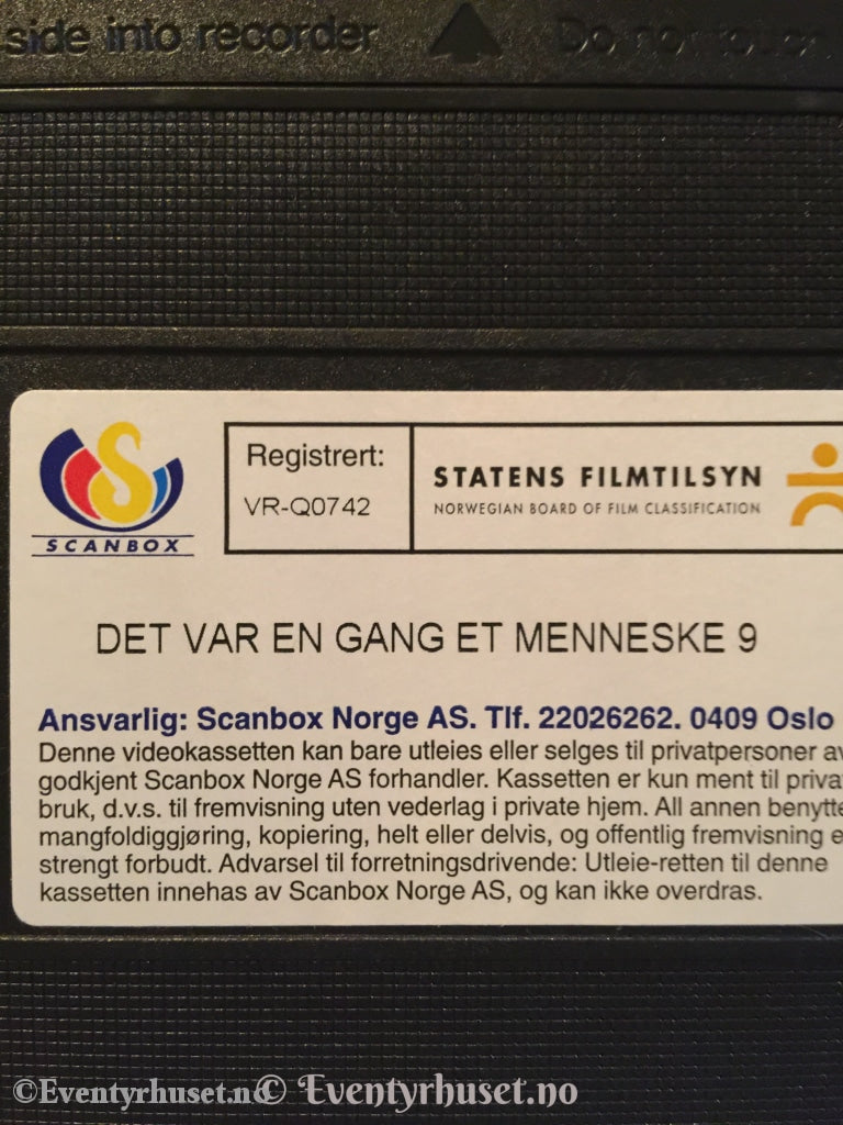 Det Var En Gang Et Menneske. Nr. 9 Av 12. (Scanbox Serien). 1978. Vhs. Vhs