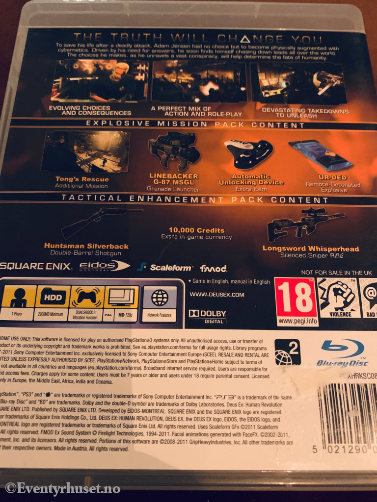 Deus Ex: Human Revolution – Nordic Edition. PS3.