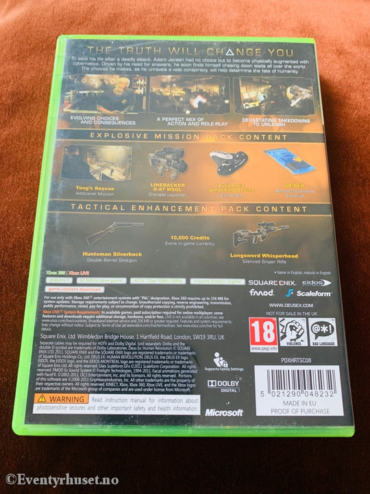 Deus Ex - Human Revolution Nordic Edition. Xbox 360.