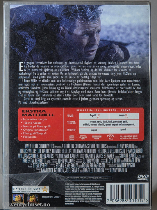 Die Hard 2: Die Harder (1990). DVD. Ny i plast!