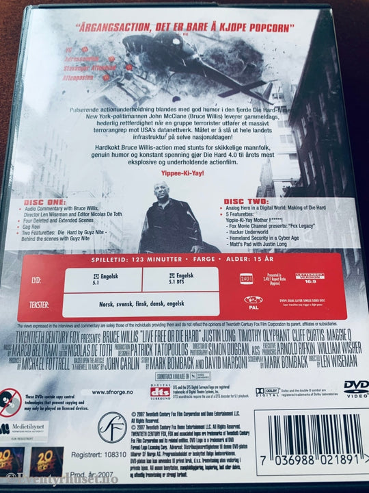 Die Hard 4.0. Dvd. Dvd