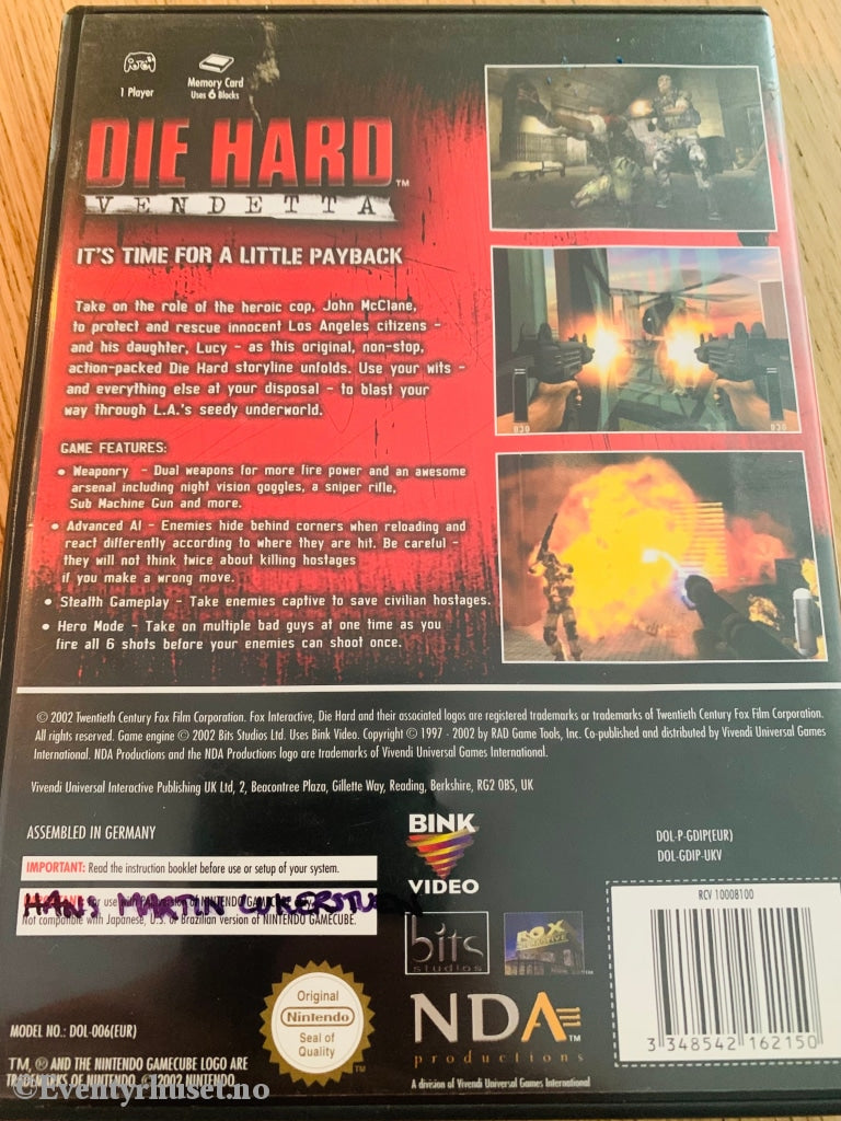 Die Hard Vendetta. Nintendo Gamecube. Gamecube