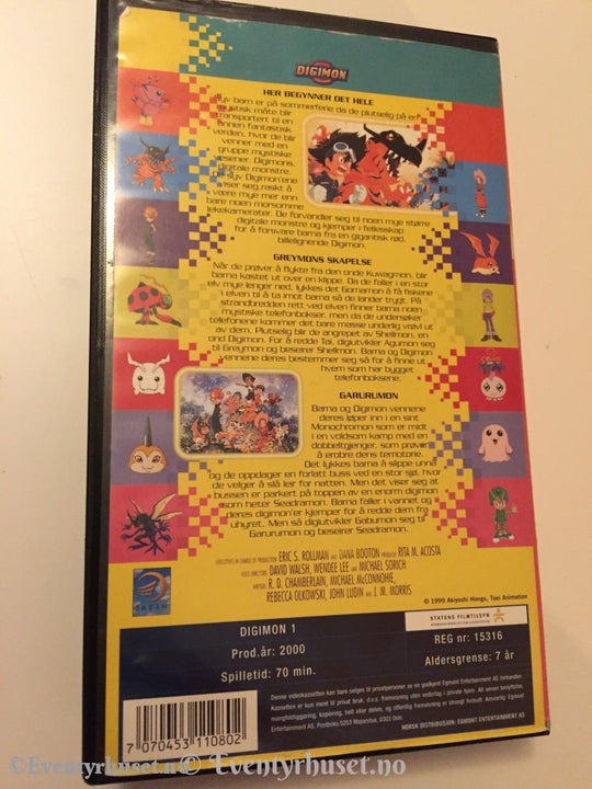 Digimon 1. 2000. Vhs. Vhs