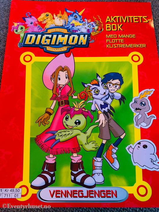 Digimon - Vennegjengen. 2001. Aktivitetshefte / Klistremerkealbum (Brukt).