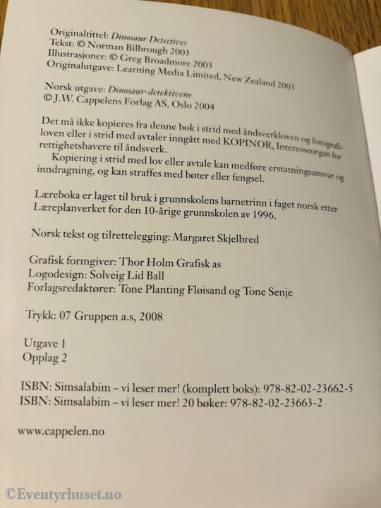 Dinosaurdetektivene. Hefte.