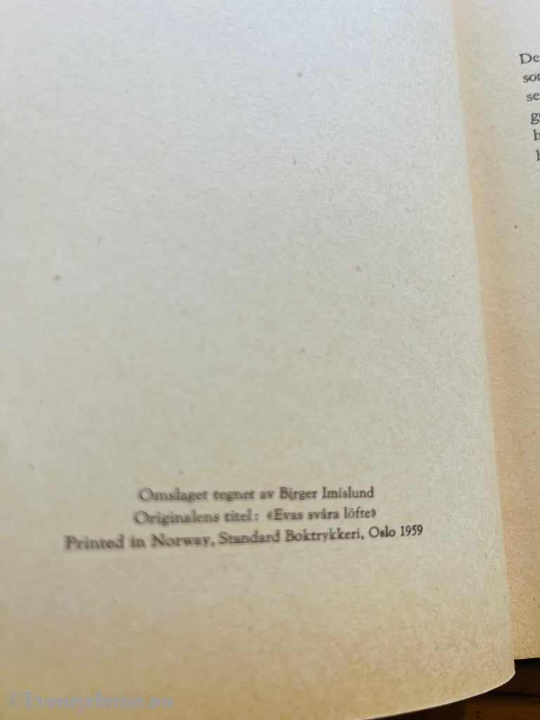 Disa Netterström‑Jonsson. Evas Løfte. Bok.