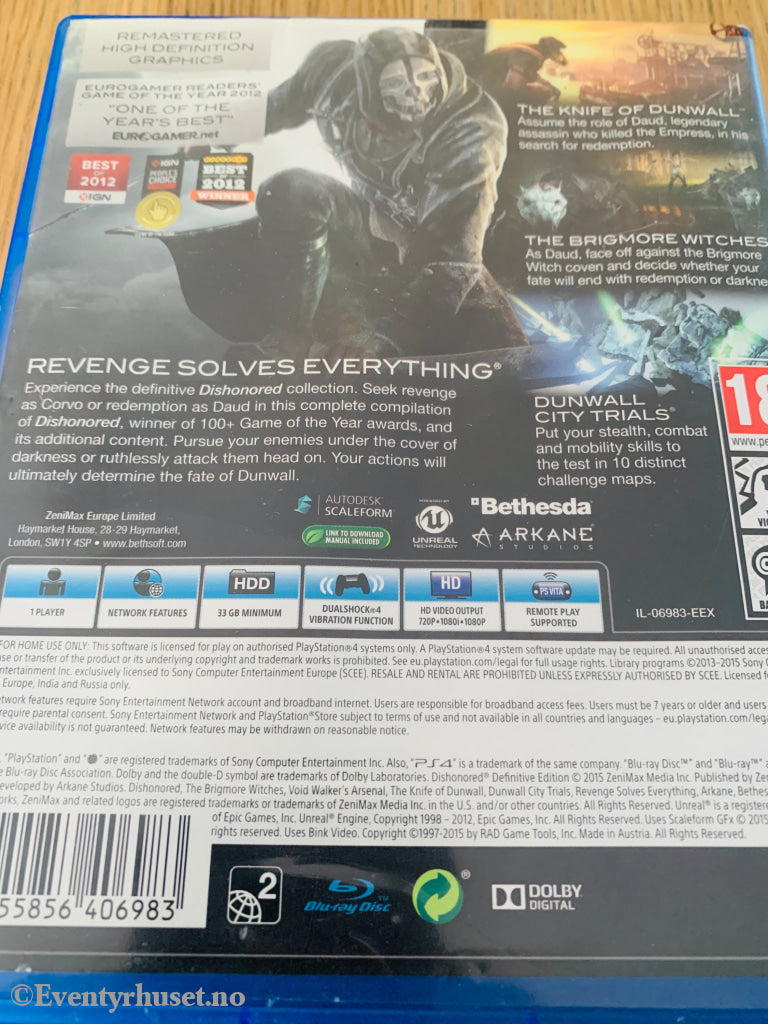 Dishonored Definitive Edition. PS4.