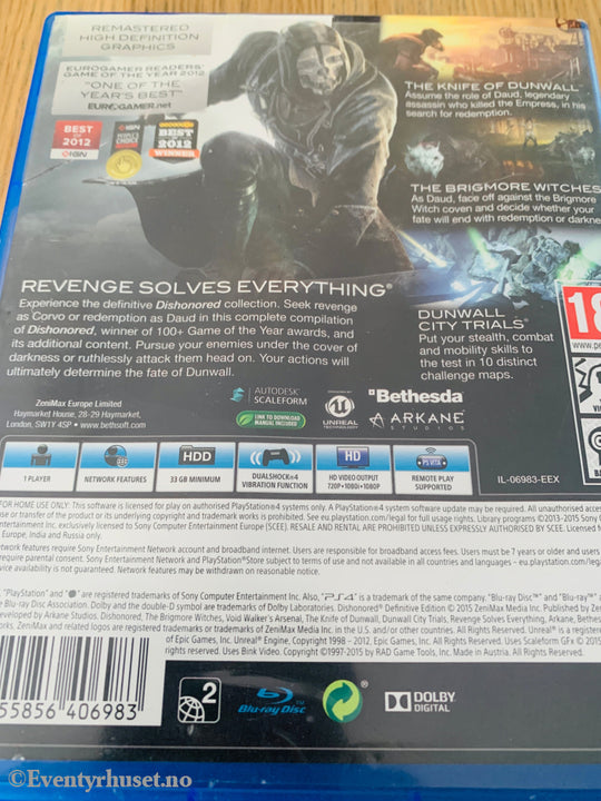 Dishonored Definitive Edition. PS4.