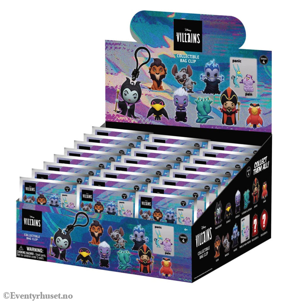 Disney 3D Foam Bag Clips Villains Series 4 Display (24) Fashion & Accessories