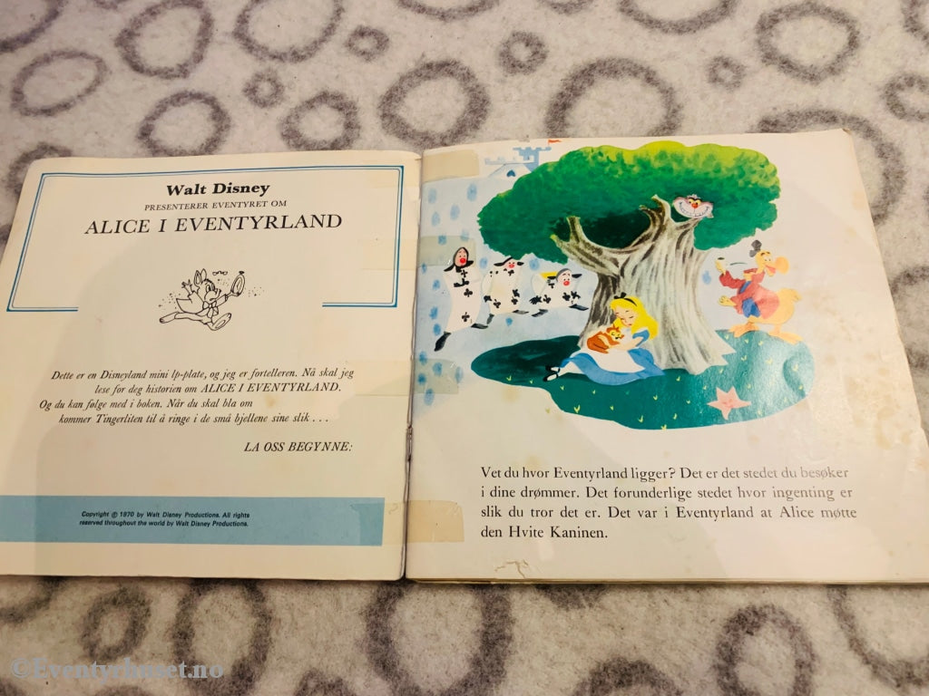 Disney Alice I Eventyrland - Se Hør Les. 1970. Ep + Bok. Eventyrplate
