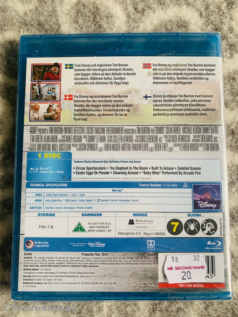 Disney Blu-Ray. Dumbo. Blu-Ray Disc