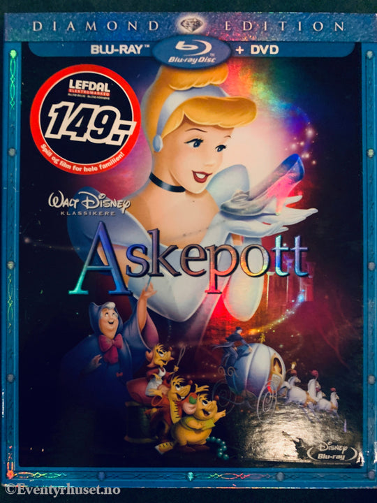 Disney Blu-Ray + Dvd Slipcase. Askepott Diamond Edition. Disc