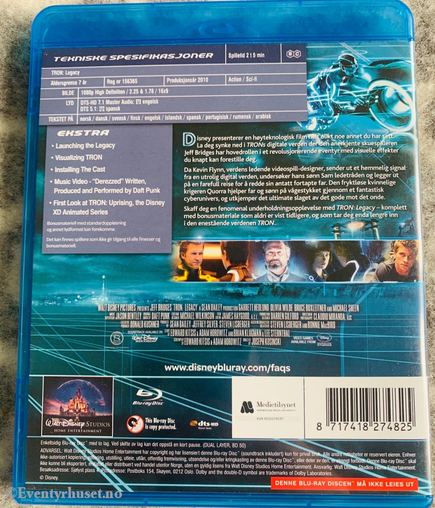 Disney Blu-Ray + Dvd. Tron Legacy. Blu-Ray Disc
