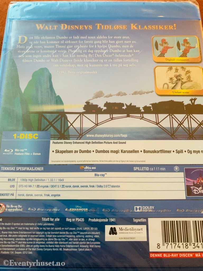 Disney Blu Ray Gullnummer 04. Dumbo. Ny I Plast! Blu-Ray Disc