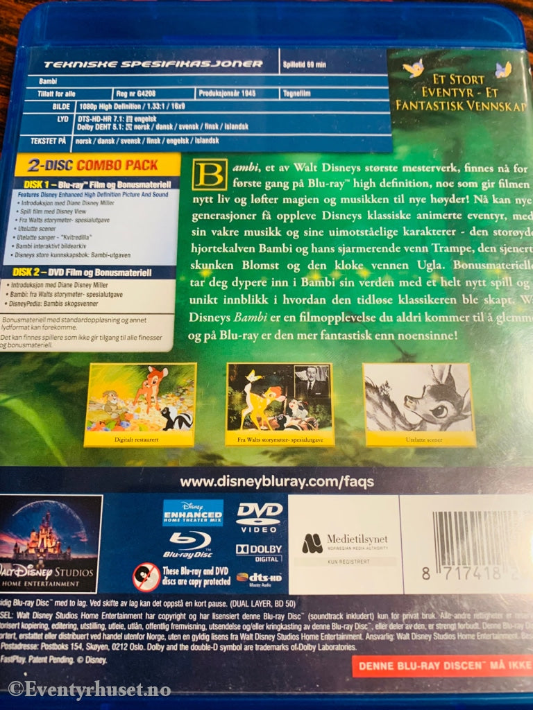 Disney Blu Ray. Gullnummer 05. Bambi. Blu-Ray Disc