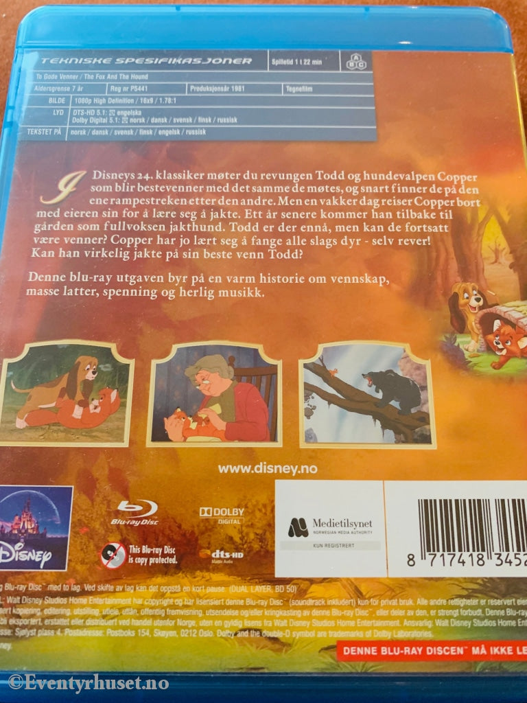 Disney Blu Ray Gullnummer 24. To Gode Venner. Blu-Ray Disc