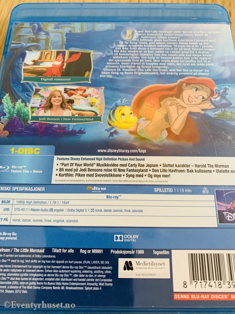 Disney Blu-Ray Gullnummer 28. Den Lille Havfruen. Spesialutgave. Blu-Ray Disc