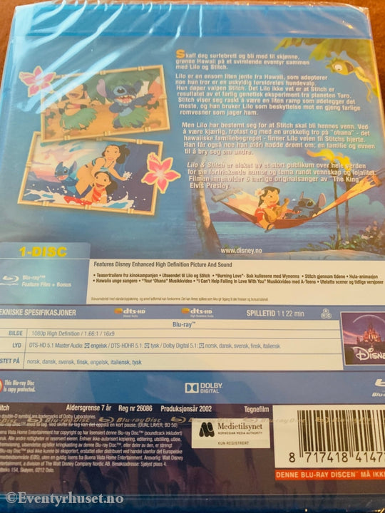 Disney Blu Ray Gullnummer 41. Lilo & Stitch. Ny I Plast! Blu-Ray Disc
