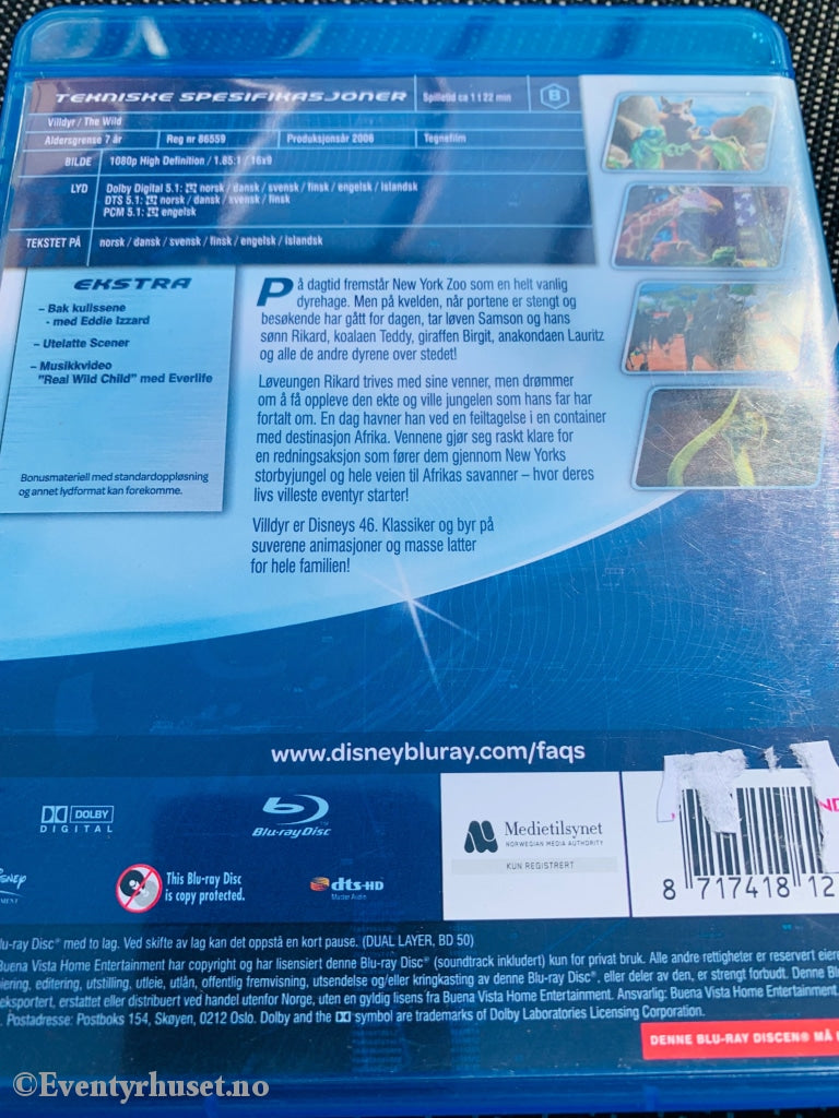 Disney Blu Ray Gullnummer 46. Villdyr. Blu-Ray Disc