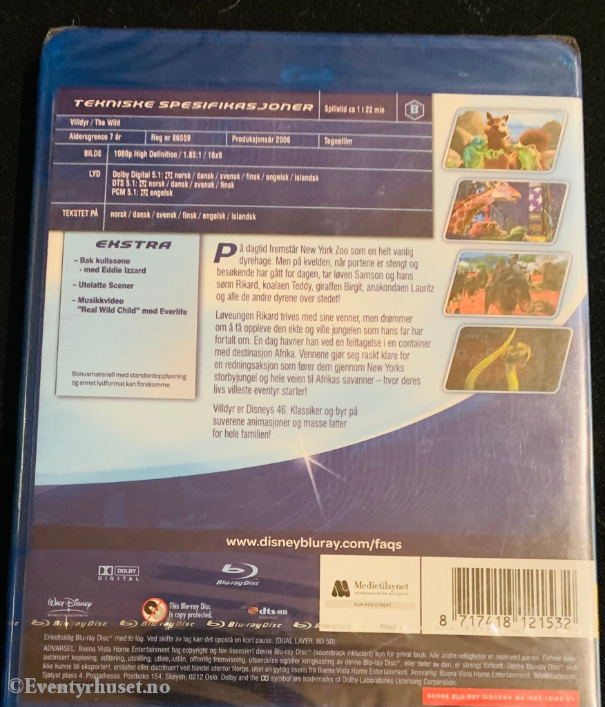Disney Blu Ray Gullnummer 46. Villdyr. Ny I Plast! Blu-Ray Disc