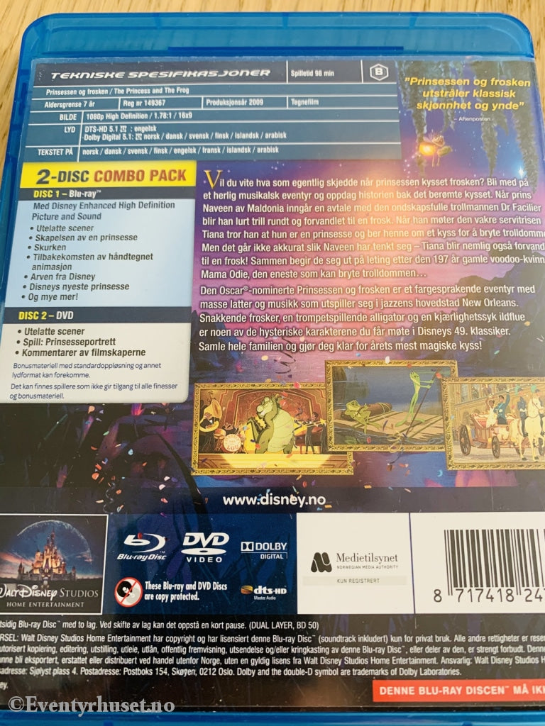 Disney Blu-Ray Gullnummer 49. Prinsessen Og Frosken. Blu-Ray Disc